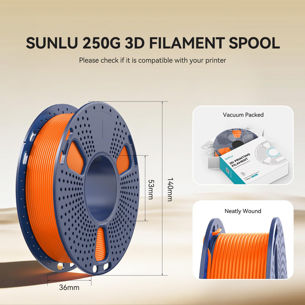 SUNLU 3D Printer Filament Bundle, PLA Plus Filament, 250g/Spool