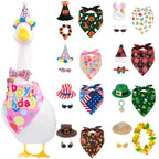 8 Set Holiday Porch Goose Outfits for 17/23" Plastic Lawn Goose - 4th of July Valentines St. Patricks Easter Summer Fall Halloween Christmas Clothes - Patio Yard Garden Decor with Hat Glasses and Bib