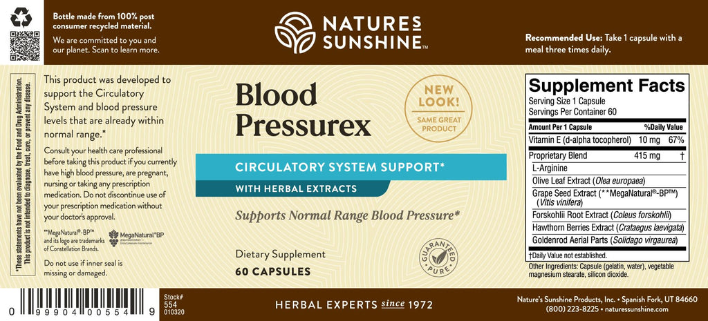 Nature's Sunshine Blood Pressurex 60 Capsules