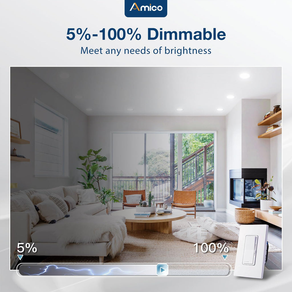Amico Recessed Lighting 4 Inch, 12 Pack 5CCT Flat LED Can Lights, 2700K/3000K/4000K/5000K/6000K Selectable, 7W=60W, 700LM Brightness, Retrofit Installation - ETL & FCC, White
