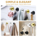 AuraHaven Suction Cup Shower Hooks for Inside Shower – 15 LB Heavy-Duty No-Drill Towel Hooks, Removable & Reusable for Towels, Robes & Loofah, Waterproof for Glass & Tile(4 Black)