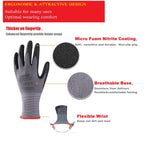 LOCCEF Safety Work Gloves MicroFoam Nitrile Coated-144 Pairs,Seamless Knit Nylon Gloves,Home Improvement,Micro-Foam Gloves（144P 8/M）
