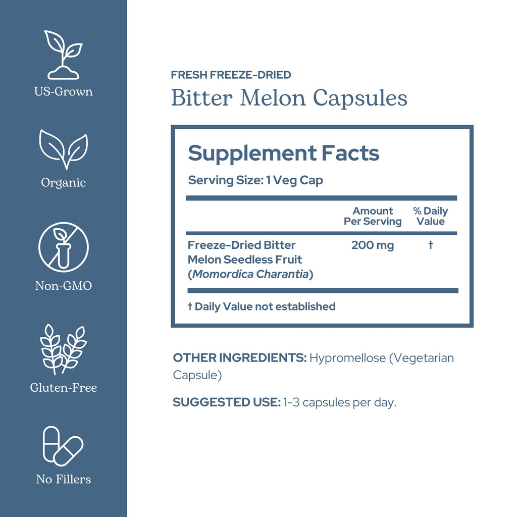 Eclectic Herb - Bitter Melon Capsules | Digestion & Immune Support Supplement | Overall Wellness Support | US-Grown, Vegan, Non-GMO, Gluten Free (90 CT | 200 mg)