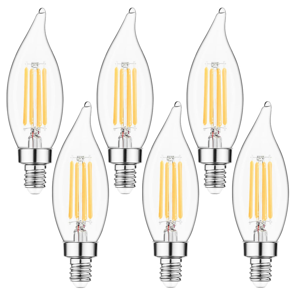 Sengled E12 Candelabra LED Bulbs Dimmable, 60W Equivalent CA10 Chandelier Light Bulbs, 2700K Soft White Candle Bulbs for Chandeliers, Ceiling Fan, Pendant Light, 6 Pack