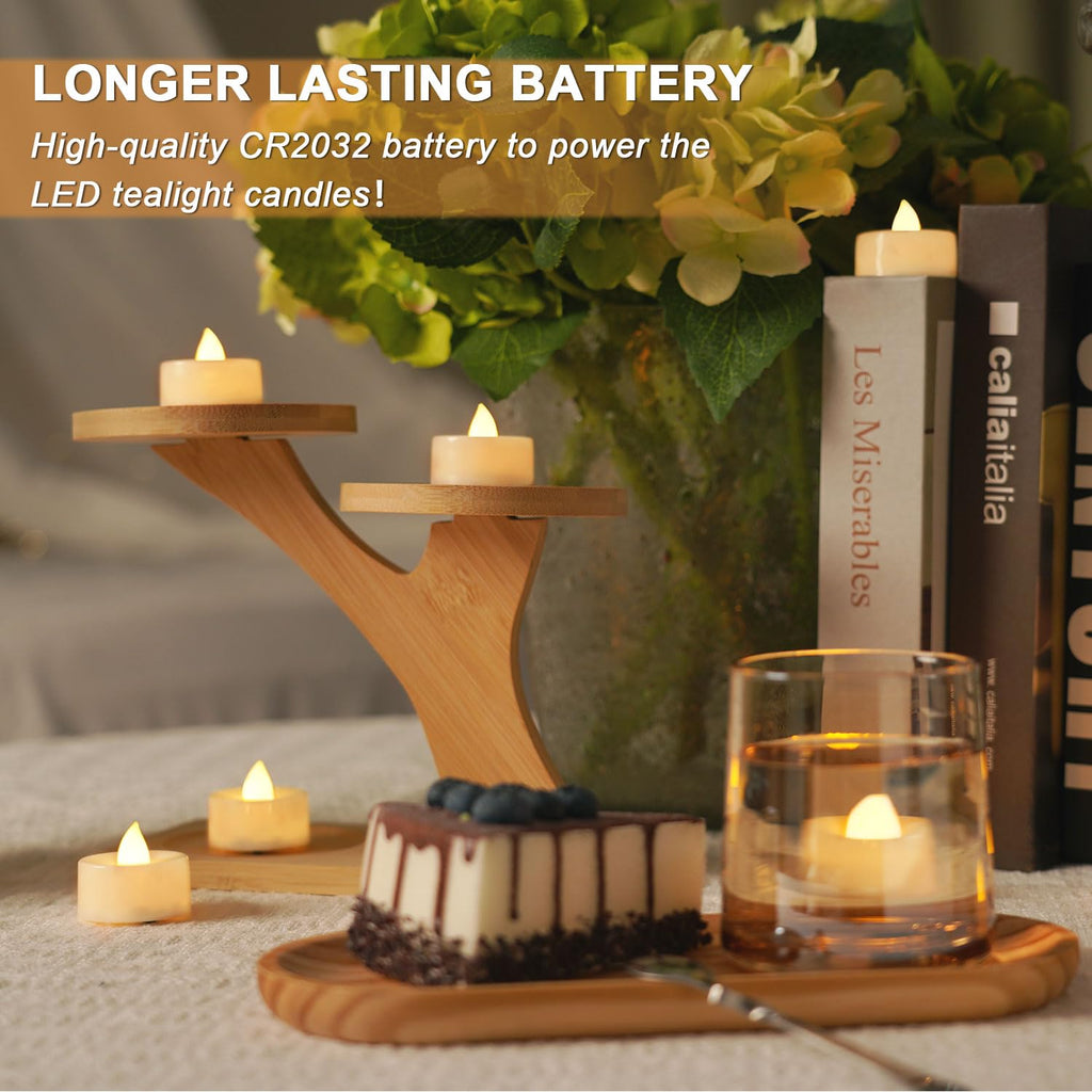 BEICHI 100Pack Flameless LED Tealight Candles, 200+ Hours, Warm White Light