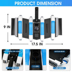 Extra-Wide 4LB Professional Weighted Vacuum Heads- Commercial-Grade Pool Vac Head with Direction-Control Handle,Brush & Wheels for Vinyl Liner-Deep Cleaning Inground & Above Ground Swimming Pool -Blue