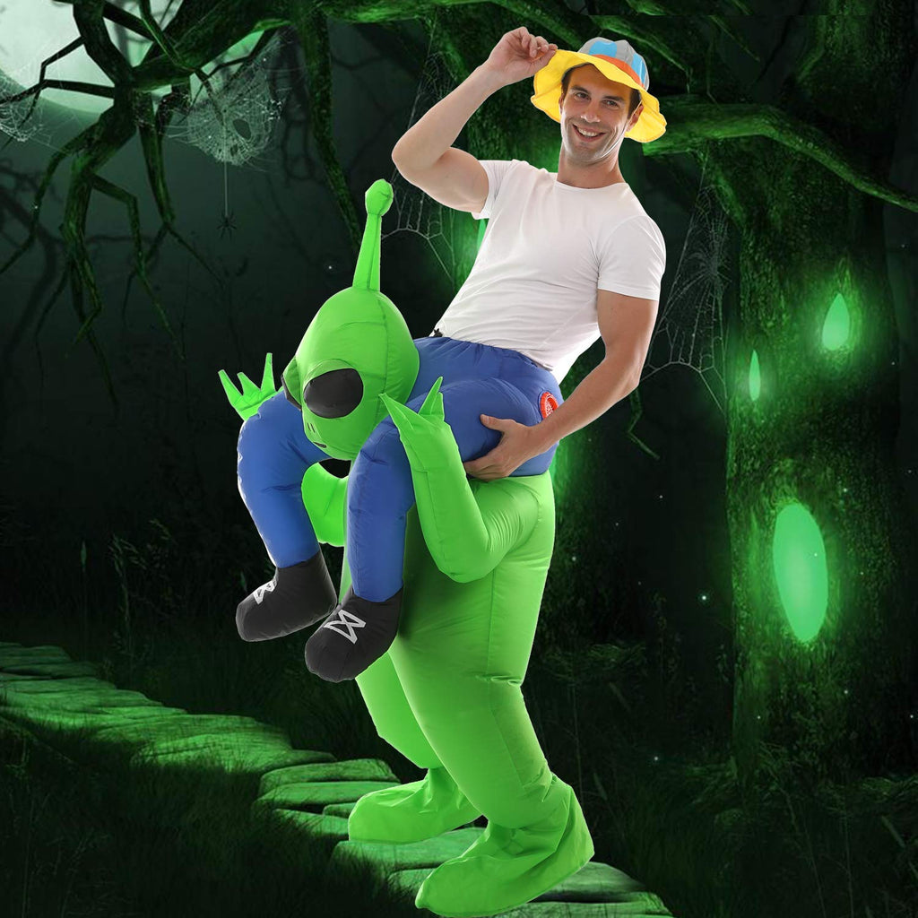 Inflatable Alien Costume Funny Halloween Ride-On Blow Up Costume for Adult