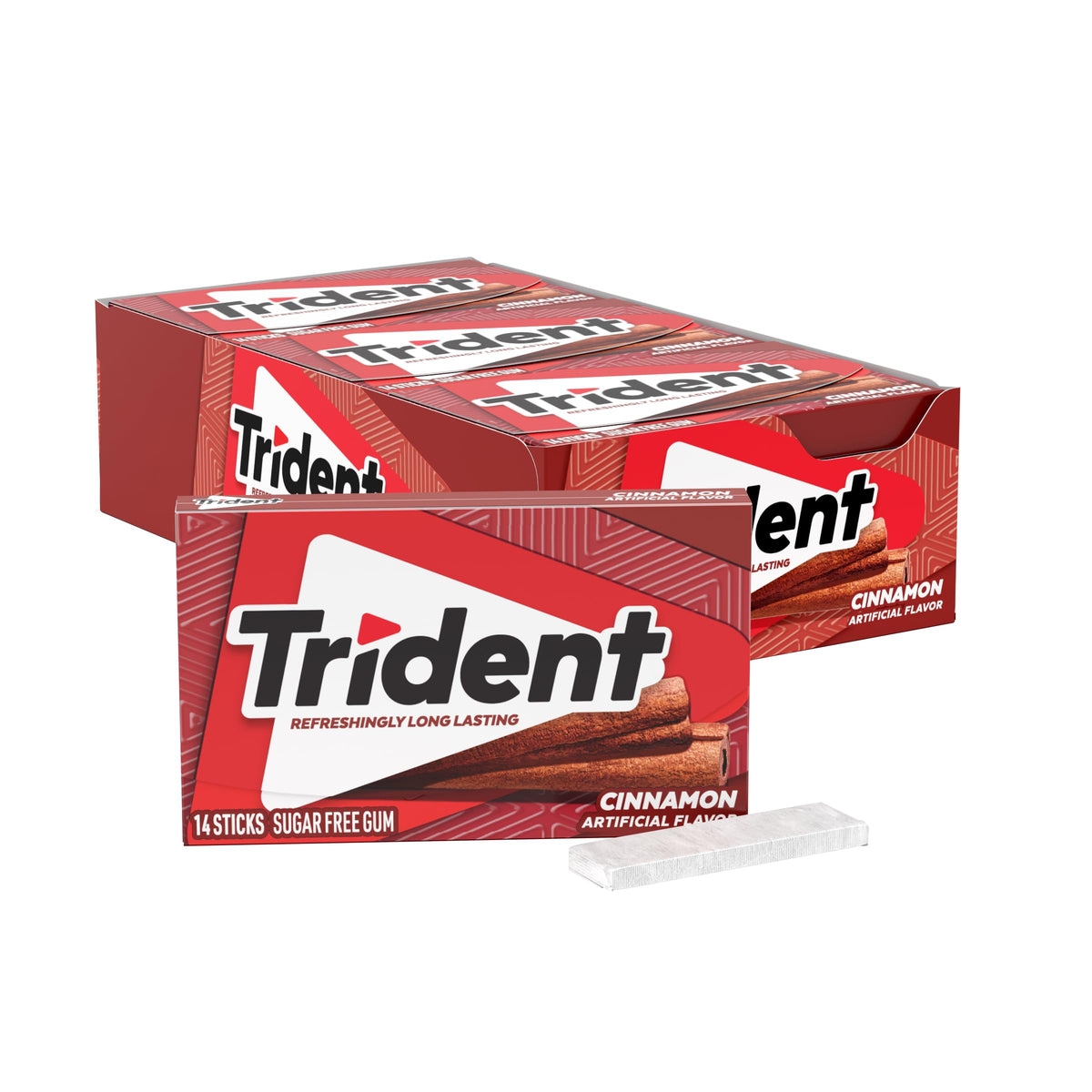 Trident Cinnamon Sugar Free Gum, 12 Packs of 14 Pieces (168 Total Pieces)