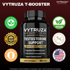 VYTRUZA Testosterone Supplement for Men - Advanced T-Boost Formula for Energy, Strength, Stamina* - Natural Testosterone Booster for Men Muscle Growth Support* - 90 Capsules