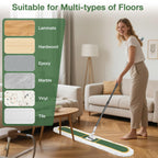 48" Commercial Dust Mop for Floor Cleaning with 2 Cotton Mop Pads