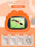 Acoath Microscope for Kids, 1000X Handheld Digital Miniscope with 2.0" Screen, Portable Pocket Microscope Education Toys Gifts for Age 3 4 5 6 7 8 9 10 Girls Boys