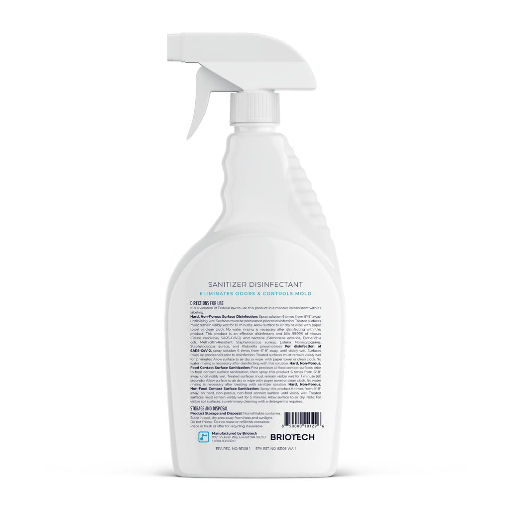 BRIOTECH Sanitizer Disinfectant, Hypochlorous Acid, 32 oz