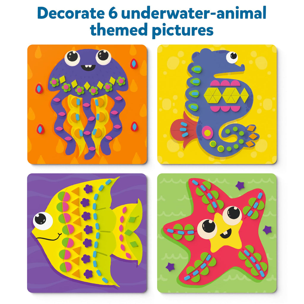 Skillmatics Foam Sticker Art Activity - Under The Ocean, Mess-Free Fun for Kids, 800+ 3D Foam Stickers, DIY Felt Craft Kits, Gifts for Girls & Boys Ages 3, 4, 5, 6, 7