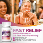 HealthA2Z® Gas Relief Simethicone 180mg | Relieves from Stomach Discomfort and Gas | Anti Flatulence | Relieves Gas Fast (300 Count (Pack of 1))