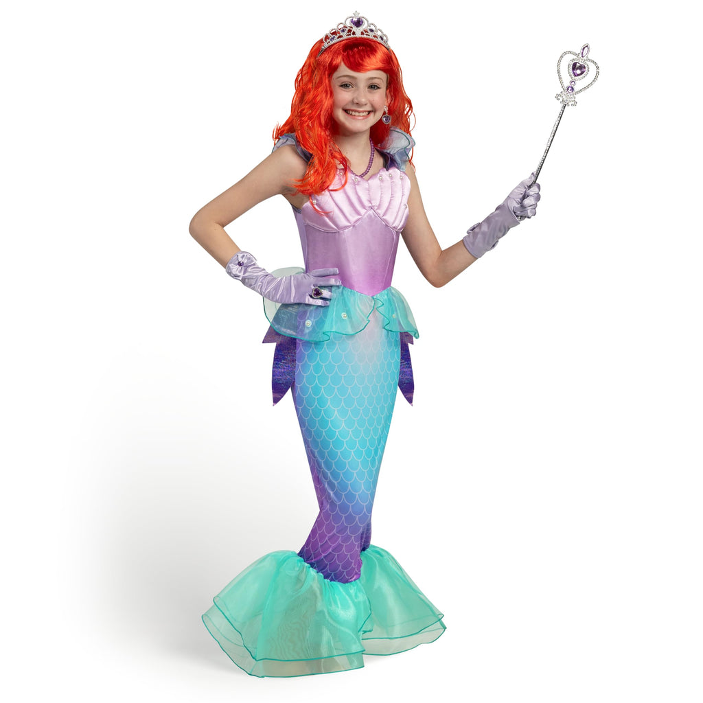 Spooktacular Creations Halloween Little Mermaid Costume with Mermaid Tail for Princess Girls 4-6 for Cosplay, Birthday Outfit