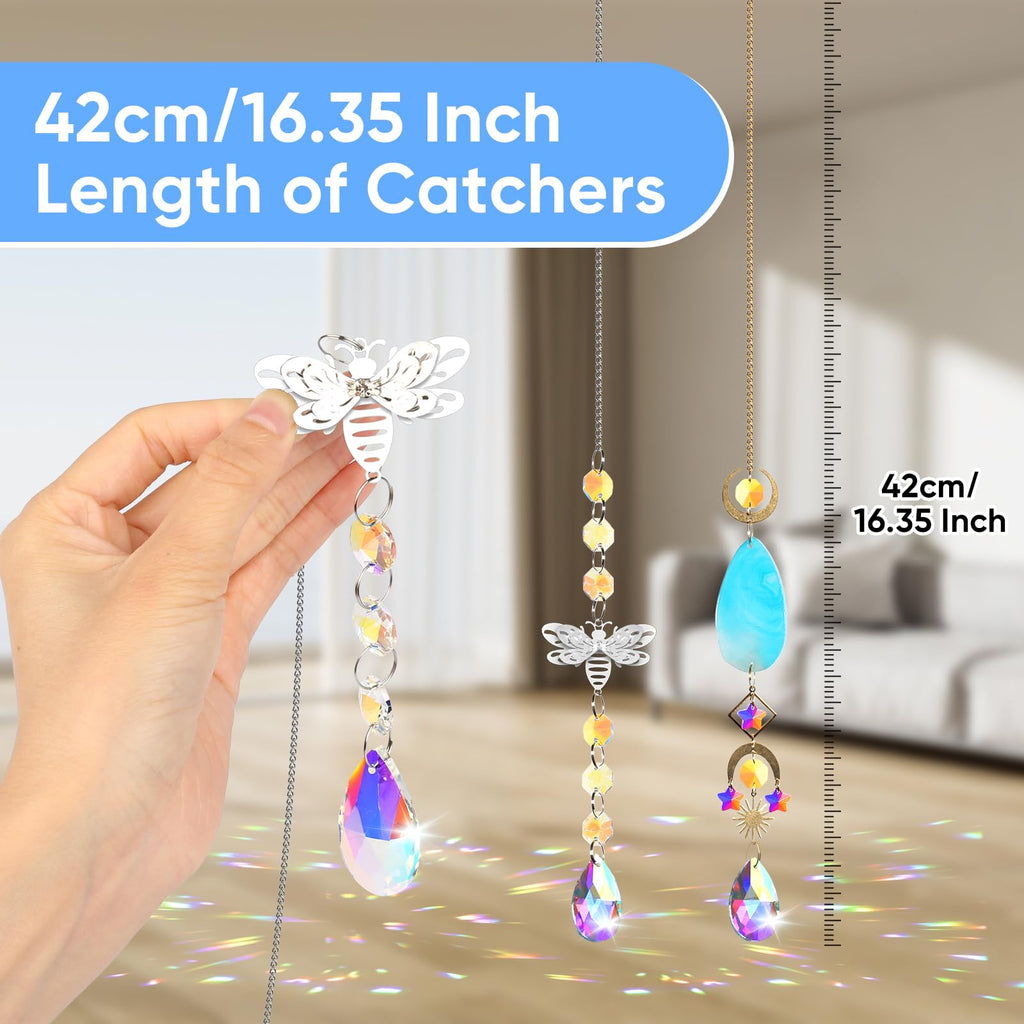 BlumWay Crystal Suncatcher, Hanging Suncatchers with Crystals Light, 7 PCS
