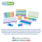 EZY DOSE Pill Cutter and Splitter with Dispenser, Daily Usage, Safely Cut Pills, Vitamins, Tablets in Half or Quarters, Accurate and Easy Cutting, Stainless Steel Blade, Travel Sized, Green, BPA Free