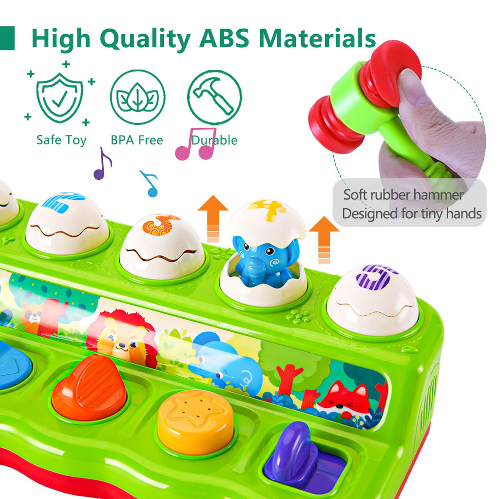 Baby Cause and Effect Pop Up Animal Toys for 1 Year Old Boy Girl with Light