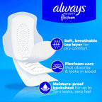Always Infinity FlexFoam Pads for Women, Size 2, Heavy Pad with Wings, Unscented, Up to Zero Feel, Zero Leaks, 96 Count (3 Packs of 32)