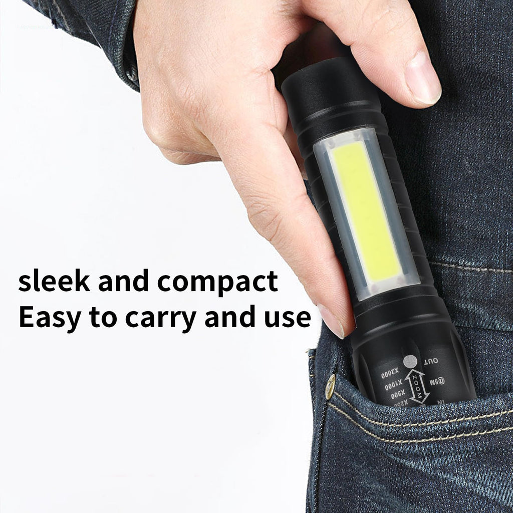 Hilngav 5 Pack Mini Small Pocket LED Flashlight USB-C Rechargeable High Lumens Bright Powerful EDC Flash Lights - Aluminum Handheld Flashlight Bulk for, Portable Camping Christmas Gifts