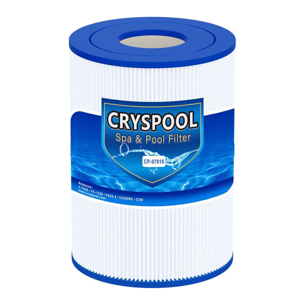 Cryspool® 07018 Filter Compatible with CX250RE, Star-Clear C250, PA25-4, PA25-4/M4, C-7626, FC-1230, 25 Sq. Ft Spa Filter Cartridge, 1 Pack