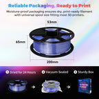 FLASHFORGE Silk PLA Filament 1.75mm Violet, 3D Printer Filament 1kg (2.2lbs) Spool, Smooth and Silky Texture 3D Printing Filament, Dimensional Accuracy +/- 0.02mm