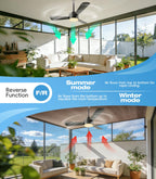 aetherlume 28 inch Plug-in Ceiling Fan Light with16.5ft long cord, Gazebo fan light Dimmable 3CCT LED,Reversible,Portable Hook Design for Bedroom Garage Tent Porch Kitchen patio