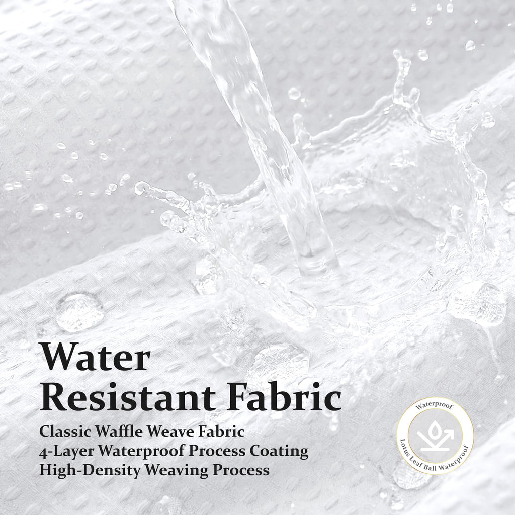 Dynamene Waffle Shower Curtain 256 GSM Heavy Duty Fabric 72"x72" White