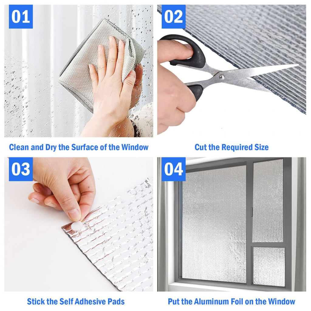 YoleShy Double Reflective Insulation 24 in X 20 FT RV Window Insulation for Summer Heat Reflective Window Film for Roof, Car, Garage Doors