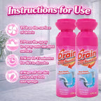 Foaming Drain Cleaner, Foam Drains Sink Cleaner and Deodorizer, Wild Tornado Drain Clog Remover for Kitchen Sinks, Shower Drains, Tubs (2 pcs)