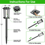 Melunar Solar Pathway Lights Outdoor, 12 Pack Solar Powered Garden Lights Waterproof, Auto On/Off Outdoor Landscape Lights for Patio, Walkway, Driveway, Lawn, Pool Decor. (Warm White)