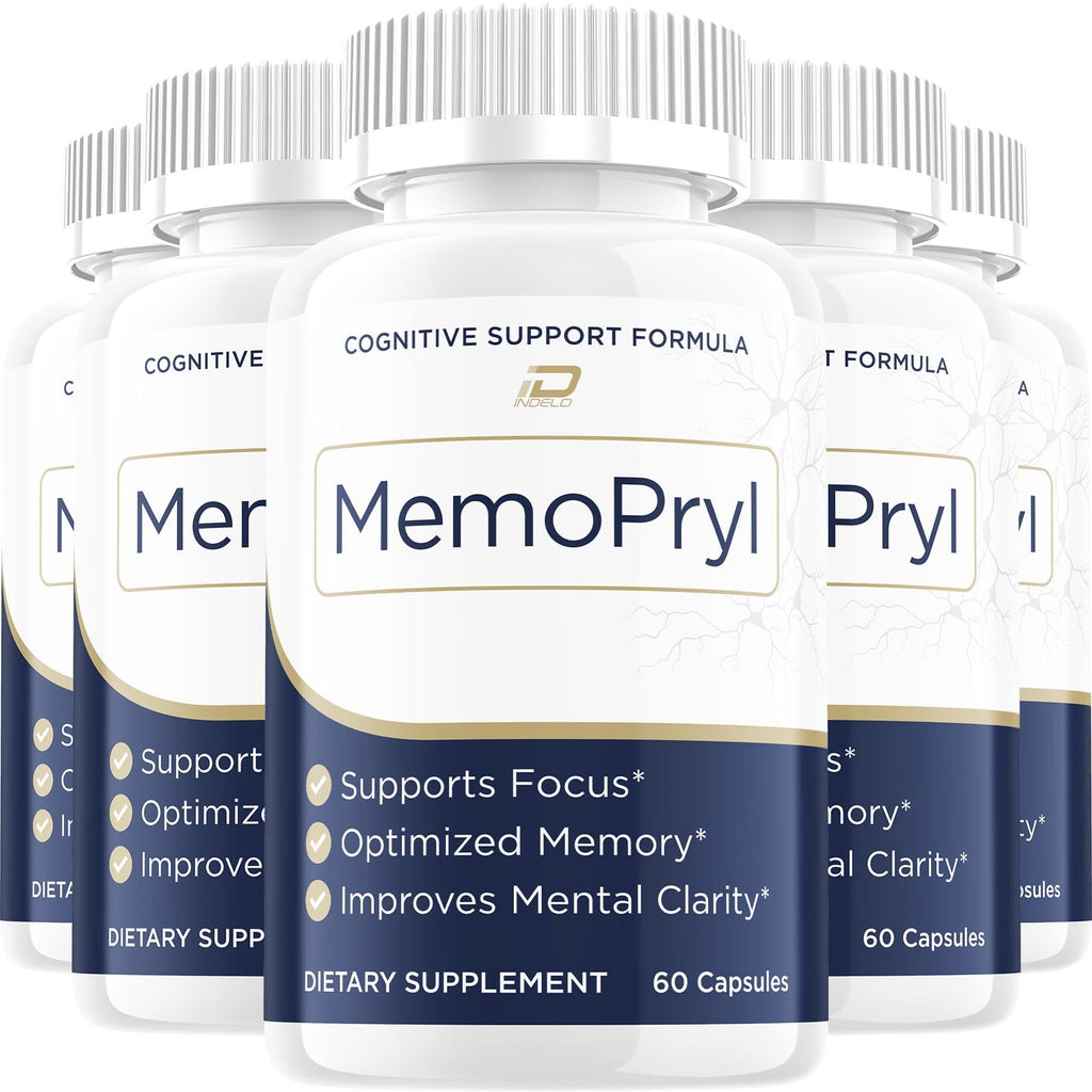 Memopryl Advanced Formula Supplement, Memo Pryl Brain Pills Natural Ingredients Reviews - 5 Pack - 300 Capsules