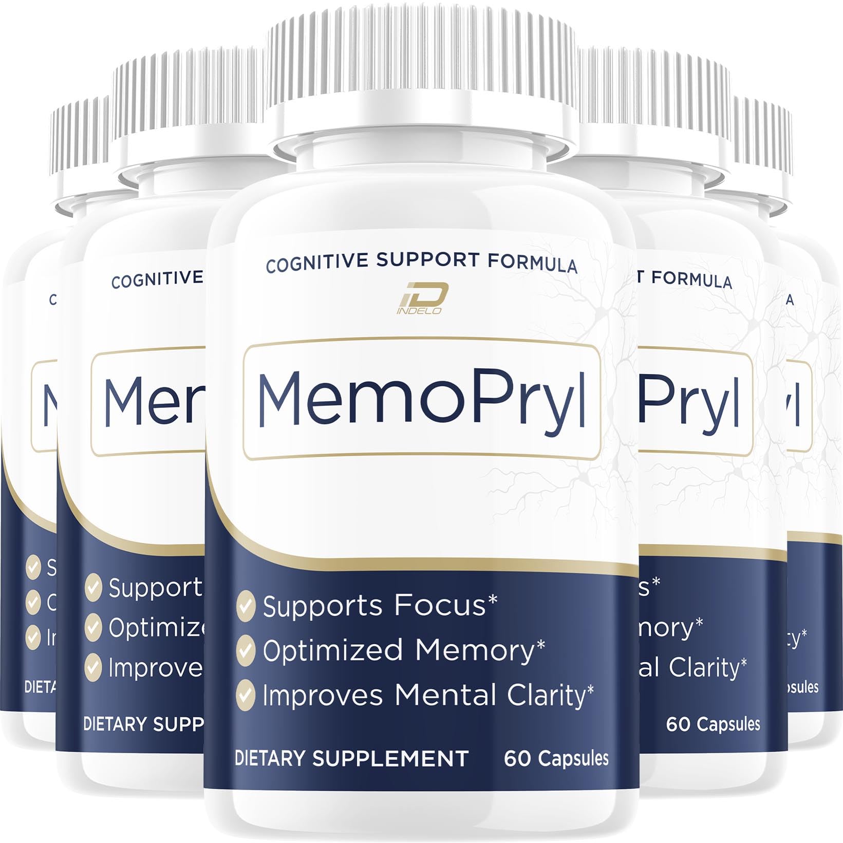 Memopryl Advanced Formula Supplement, Memo Pryl Brain Pills Natural Ingredients Reviews - 5 Pack - 300 Capsules