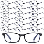 YBEATY 30 Packs Reading Glasses, 1.5x Magnification Adjustable Traditional Black Frames Reading Glasses Eyewear with Comfort Spring Loaded Hinge for Men Women Computer Reader All Day