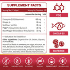 ZEBORA CoQ10-400mg-Softgels with PQQ, BioPerine & Omega-3, Coenzyme Q10(Ubiquinone) Supplement for High-Absorption, Powerful-Antioxidant, Support Heart & Energy-Production, 120 Servings