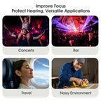 Vosaf 50dB Ear Plugs for Sleeping Noise Cancelling, Reusable Earplugs for Noise Reduction with 8 Ear Tips, Silicone Hearing Protection Ear Plugs for Work, Travel (Carbon)