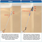 Wall Cleaner, Max 66'' Wall Mop with Long Handle, Ceiling Dust Mop with 15° Labor-Saving Elbow Extension Pole, Baseboard Duster Washer Scrubber, High Reach Window Cleaning Brush, Roof Cleaning Tool-BU