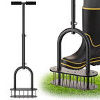 seasky Lawn Aerator, Manual Lawn Aerator Tool with Padded T-Handle, Wide Foot Plate & 15-3 Inch Solid Steel Spikes, Dual-Layer Design for Effortless Aeration in Lawn, Yard and Garden Soil