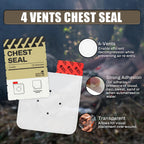 RHINO RESCUE Vented Chest Seal, IFAK Refill First Aid Supplies (6 Count)