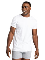 Fruit of the Loom Mens Stay Tucked Crew T-Shirt Underwear, Classic Fit - White 6 Pack, Large US