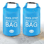 2 Pack 10L/25lb Universal Pool Step Weights 250D PVC Waterproof Swimming Pool Ladder Weights No Breaken Above Ground Pool Ladder Sand Bags, Foldable Pool Stair Weights for Pool Steps (Sky Blue)