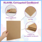 RLAVBL 100 Pack 11x14 Corrugated Cardboard Sheets, Flat Cardboard Inserts for Shipping, Mailing, Packing, DIY Crafts