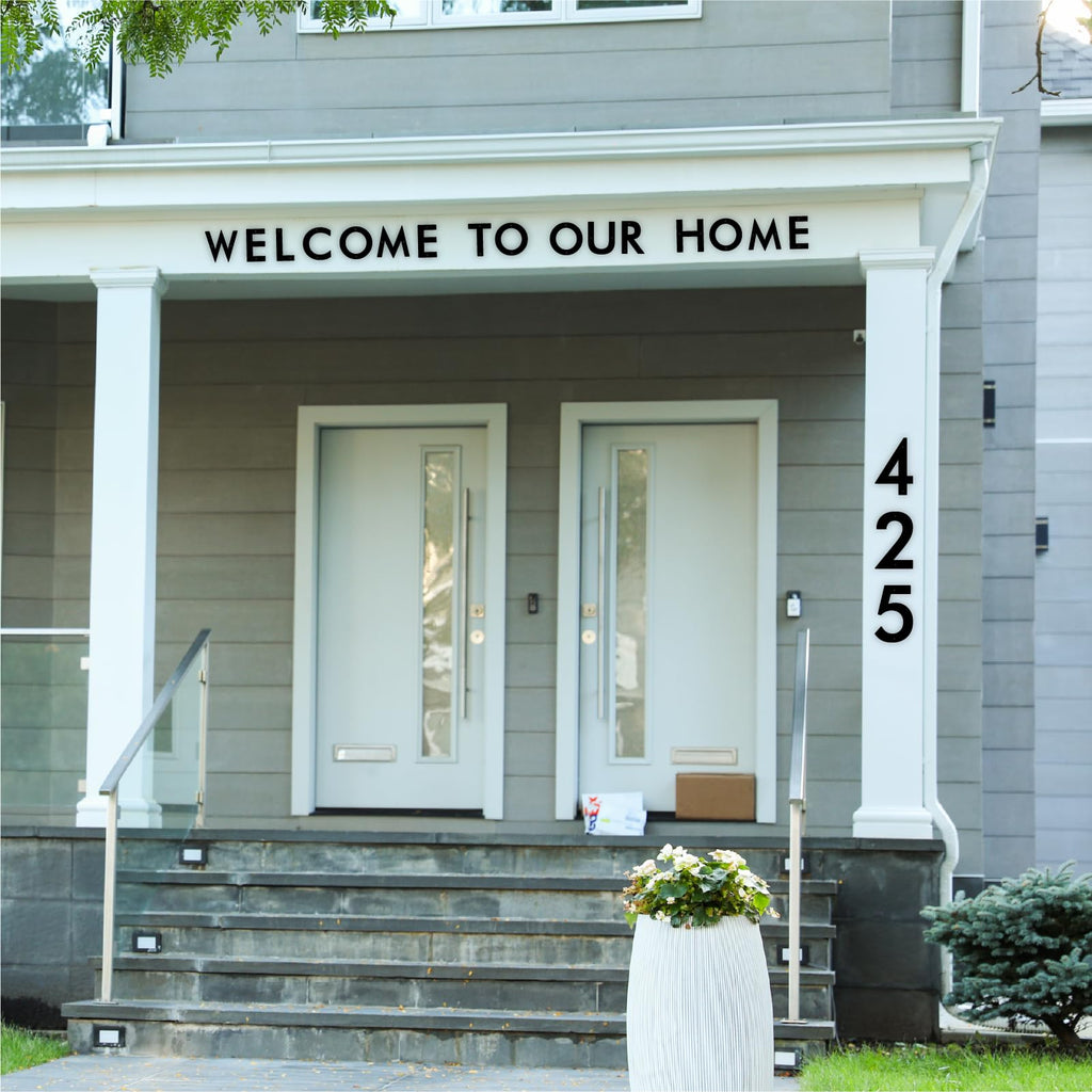 12 Inch 4 PCS Custom Metal House Numbers Letters, Black House Address Numbers for Outside, Modern Metal Address Number Letters for Homes, Apartments, Farms, Office