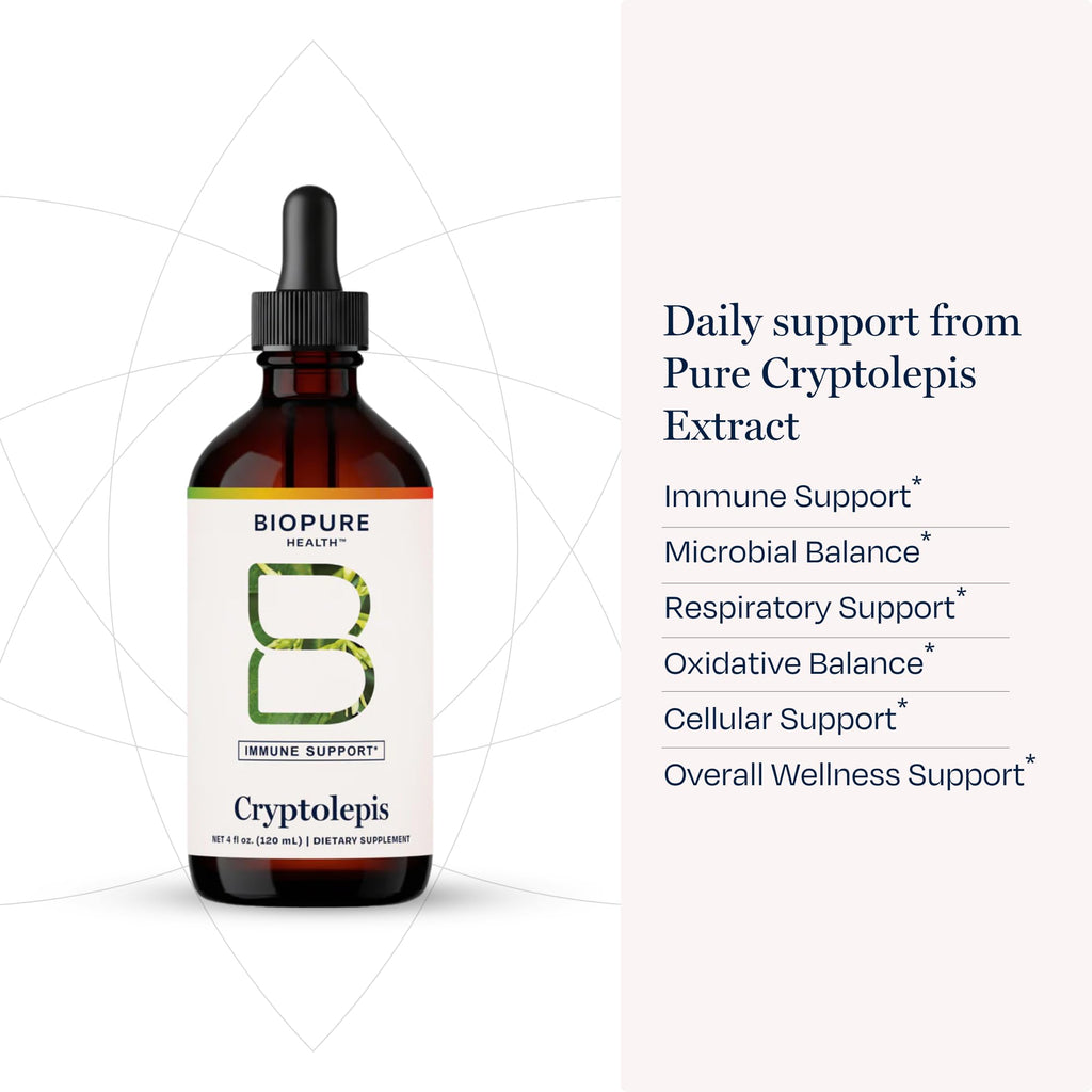 BioPure Cryptolepis Herbal Tincture | Potent Botanical Extract of Cryptolepis Sanguinolenta for Immune Support and Microbiome Balance - 4 fl oz
