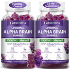 2 Pack 32 in 1 Liposomal 3500MG+ Alpha GPC Brain Focus Gummies,with Omega-3 DHA+EPA,Lutein Zeaxanthin and Caffeine etc for High Absorption for Focus & Memory Support, Immune Boost