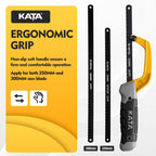 KATA Heavy Duty Hacksaw Frame Set, 12 Inch Hacksaw, 10 Inch Mini Hacksaw & 6 Inch Drywall Jab Saw, 4pc Extra Bi-Metal HSS Blades, 45°/90° Adjustable, Cutting Metal, Wood, PVC