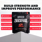 Gains in Bulk Instantized Creatine Monohydrate for Men & Women, Soluble Pre Workout Powder, Supports Muscle Building, Strength and Performance, Bodybuilding Supplements, Sour Raspberry, 30 Servings