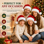 AOGU 6 Pack Plush Santa Hat Confortable Velvet Red Christmas Hat for Christmas Party Favors Fit for Adults and Kids