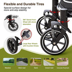 Dog Stroller for Medium/Large Dogs One-Click Folding, Extra Large Pet Stroller for 2 Dogs with Storage Pocket & Shock Absorption, Up to 130 lbs, Grey
