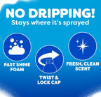 Windex Fast Shine Foam Glass Cleaner, No-Drip Windows, Doors, Mirrors & Countertops Aerosol Cleaning Spray, Streak-Free Shine, Removes Fingerprints, Dust, Dirt, Grime & More 19 oz (Pack of 1)